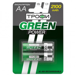 Аккумулятор Ni-MH Трофи AA/HR6 2100 мА·ч 1.2 В HR6-2BL блистер 2 шт C0032099