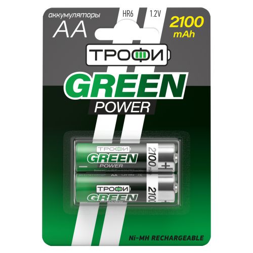 Аккумулятор Ni-MH Трофи AA/HR6 2100 мА·ч 1.2 В HR6-2BL блистер 2 шт C0032099