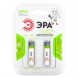 Аккумулятор Ni-MH Эра AAA/HR03 1000 мА·ч 1.2 В HR03-2BL C0038455