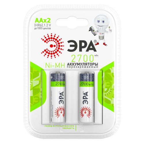 Аккумулятор AA HR6 2700 мА·ч 1.2 В Эра HR6-2BL блистер 2 шт C0038458