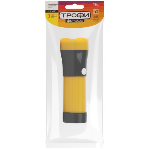 Фонарь Трофи TB4L 4хLED пластик 3хAAA Б0025679, 30 лм, IP20