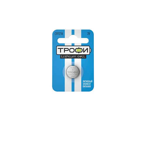 Элемент питания литиевый Trofy CR1216-1BL Б0003642, 3 В, 18 мА·ч, 1 шт
