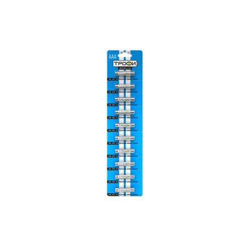 Батарейка алкалиновая Трофи AAA/LR03 LR03-10BL strip 1.5В 1200 мА·ч 10шт C0034051