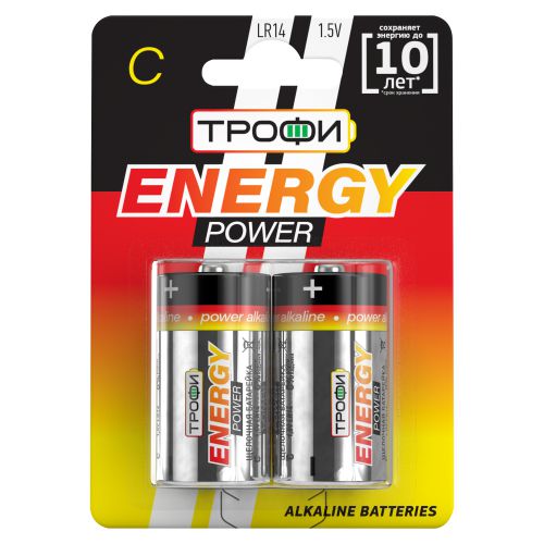Батарейка алкалиновая Трофи C/LR14-2BL 1.5В 6700 мАч C0034932