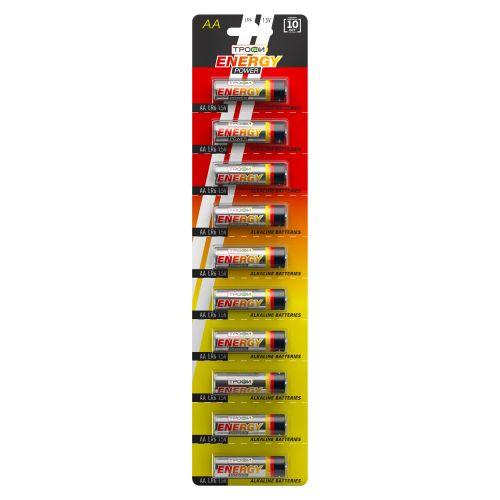 Батарейка алкалиновая Трофи AA/LR6 LR6-10BL strip 1.5В 2600 мАч 10шт C0034054