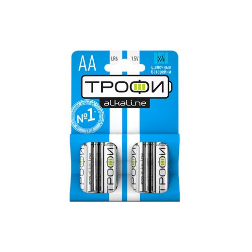 Батарейка алкалиновая Трофи AA/LR6 LR6-4BL 1.5В 2600 мА·ч C0034657