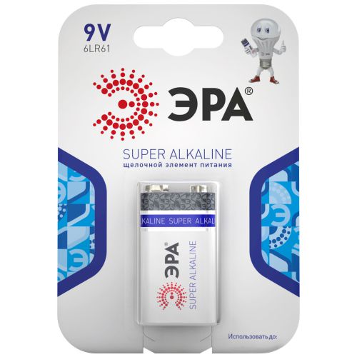 Батарейка алкалиновая Эра Крона 6LR61-1BL 9V 1100 мАч C0038445