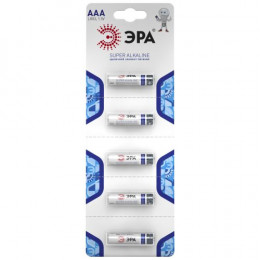 Батарейка алкалиновая Эра AAA/LR03 LR03-5BL Strip 1.5 В 1200 мА·ч Б0014474