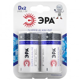 Батарейка алкалиновая Эра D/LR20-2BL C0038443 1.5 В 15000 мА·ч 2 шт