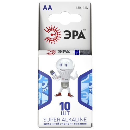Батарейка алкалиновая Эра AA/LR6 1.5В 2850 мА·ч LR6-10BL компактный C0042878