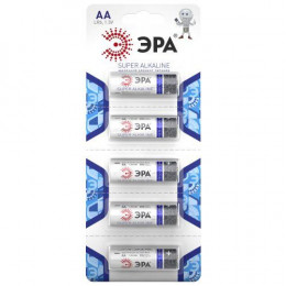 Батарейка алкалиновая Эра AA/LR6 LR6-5BL Strip 1.5В 2850 мА·ч Б0014475