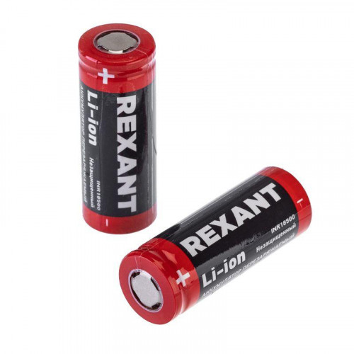 Аккумулятор Li-ion 18500 3.7В 1400мА.ч unprotected Rexant 30-2060