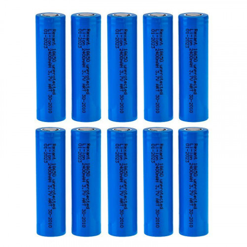 Аккумулятор Li-ion 18650 3.7В 2400мА.ч unprotected Rexant 30-2010