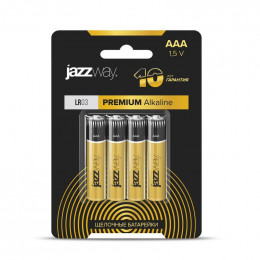 Батарейка алкалиновая JazzWay AAA/LR03 Premium Alkaline BL-4 1.5В 4шт 5002197