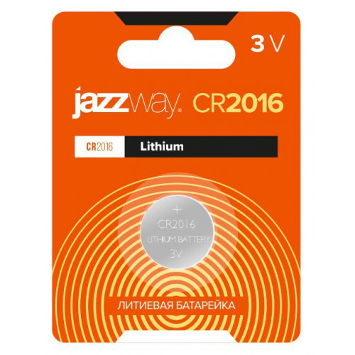 Батарейка литиевая JazzWay CR2016 3В 1 шт 2852830