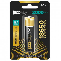 Аккумулятор литий-ионный JazzWay 18650 3.7В 2000мА.ч с защитой 5012042
