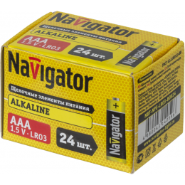 Батарейка алкалиновая Navigator AAA/LR03 14059 1.5В 650 мАч (уп.24шт)