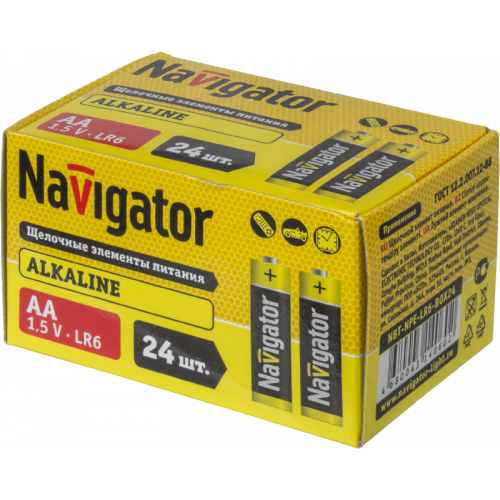 Батарейка алкалиновая Navigator AA/LR6 14060 1.5В 1700 мАч (уп.24шт)