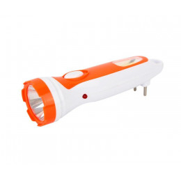 Фонарь аккумуляторный Ultraflash LED3860 1 + COB LED 2 режима 220В аккум. SLA пластик бел./оранж. 14249