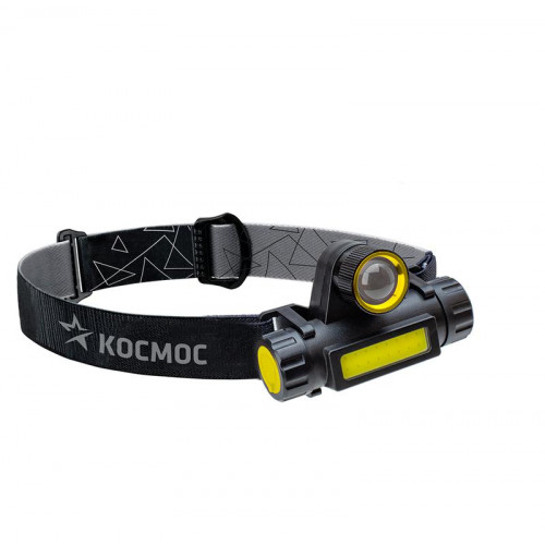 КОСМОС KocH103WLith Налобный светодиодный фонарь, 6 Вт, зум, 1.2 А·ч