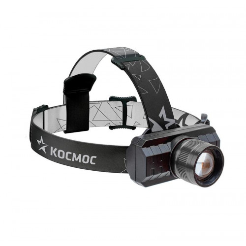КОСМОС KocH3WZoo Налобный светодиодный фонарь, 3 Вт, зум, Li-Ion 1.2 А·ч