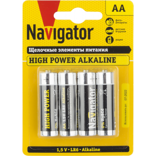 Батарейка алкалиновая Navigator AA/LR6 94753 1.5 В 1700 мА·ч 4 шт
