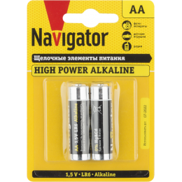 Батарейка алкалиновая Navigator AA/LR6 94752 1.5В 1700 мА·ч (блистер 2 шт.)