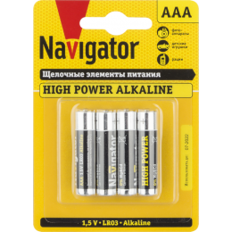 Батарейка алкалиновая Navigator AAA/LR03 94751 4 шт 1.5 В 650 мА·ч