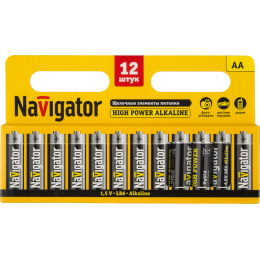 Батарейка алкалиновая Navigator AA/LR6 94782 1.5В 1700 мА·ч (блист. 12 шт.)