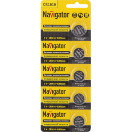 Батарейка литиевая Navigator CR1616 94779 3V 40 мАч (блистер 5 шт.)