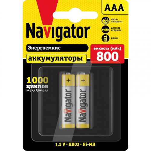 Аккумулятор Ni-MH Navigator AAA/HR03 94461 1.2 В 800 мА·ч 2 шт.