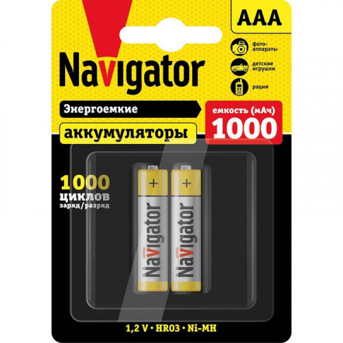 Аккумулятор Ni-MH Navigator AAA/HR03 94462 1000 мА·ч 1.2 В 2 шт