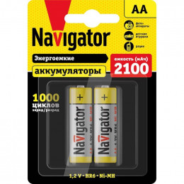 Аккумулятор AA HR6 Navigator NHR-2100-HR6-BP2 2100 мА·ч 1.2 В 2 шт 94463