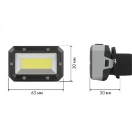 Фонарь налобный ЭРА GB-708 Шторм: LED, IP40, 3хААА, пластиковый корпус