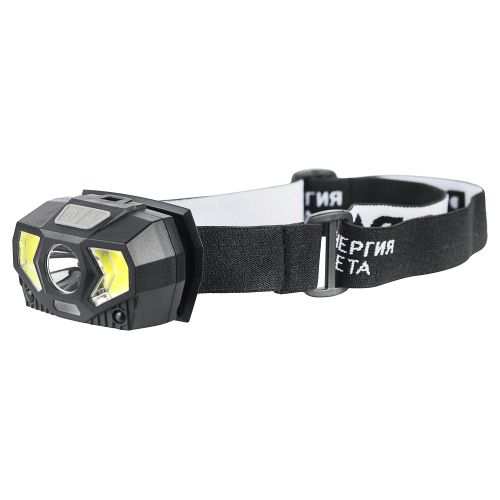 Фонарь налобный ЭРА GB-608: 300 лм, LED, питание 3xAAA, черный