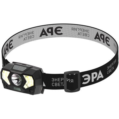 Фонарь налобный ЭРА GB-608: 300 лм, LED, питание 3xAAA, черный