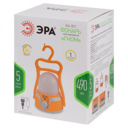 ЭРА KA-801 Гном: LED фонарь, аккумулятор 1.7 Ач, защита IP40, USB-зарядка