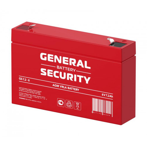 Аккумулятор 6В 7.2А·ч General Security GS7.2-6 герметичный свинцово-кислотный