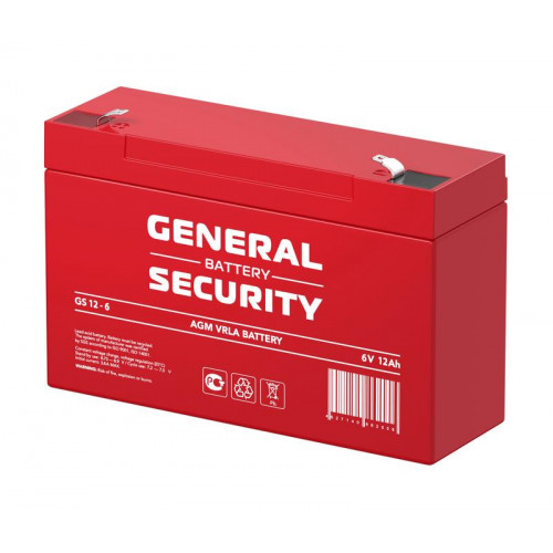 Аккумулятор 6В 12А·ч General Security GS12-6 12000 мА·ч