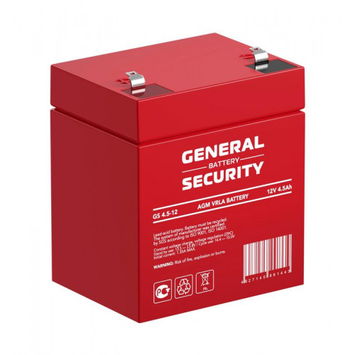 Аккумулятор свинцово-кислотный General Security GS4.5-12 12В 4.5А·ч