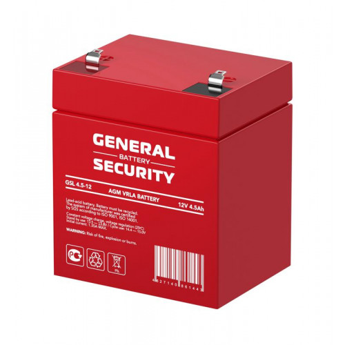Аккумуляторная батарея герметичная General Security GSL4.5-12 12В 4.5А·ч