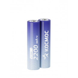 Аккумулятор 18650 Li-ion 2200мА.ч без защиты (уп.2шт) КОСМОС KOC18650Li-ion22US2