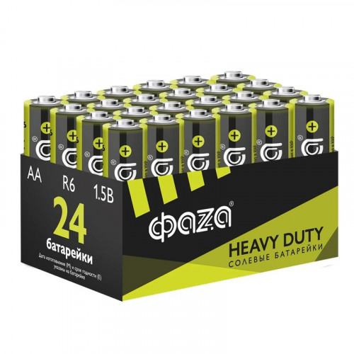 Батарейка солевая ФАZА AA/R6 Heavy Duty Pack-24 5042292 1.5В 24шт