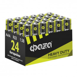 Батарейка солевая ФАZА AAA/R03 Heavy Duty Pack-24 5042322, 1.5В, 24 шт