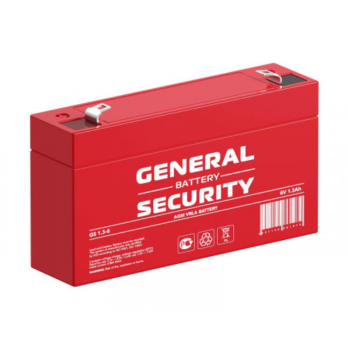 Аккумулятор 6В 1.3А.ч General Security GS1.3-6 тяговая герметичная 1300 мА.ч