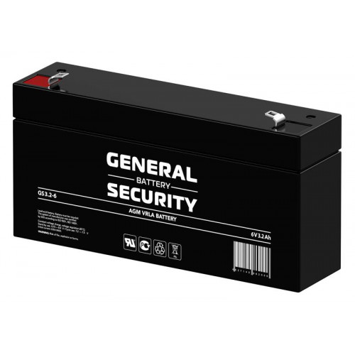 Аккумулятор 6В 3.2А·ч General Security GS3.2-6 герметичный тяговый 3200 мА·ч