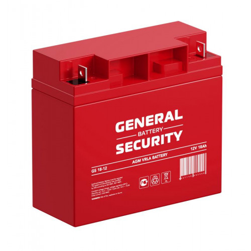 Аккумулятор тяговый General Security GS18-12 12В 18А·ч GS18-12
