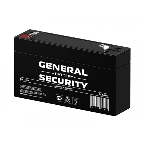 Аккумулятор тяговый герметичный General Security GSL1.3-6 6В 1.3А·ч
