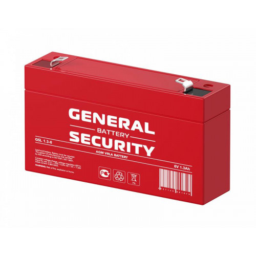 Аккумулятор тяговый герметичный General Security GSL1.3-6 6В 1.3А·ч