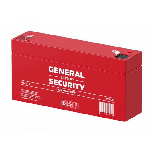 Аккумулятор тяговый герметичный General Security GSL3.2-6 6В 3.2А·ч